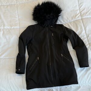 Calvin Klein Black Jacket Fur Hood